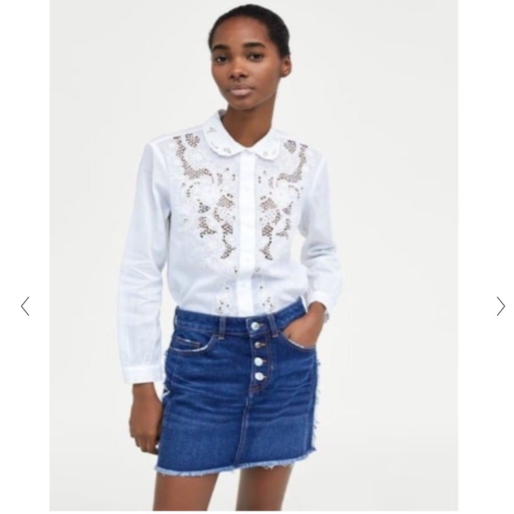 Zara Western Denim Mini Skirt